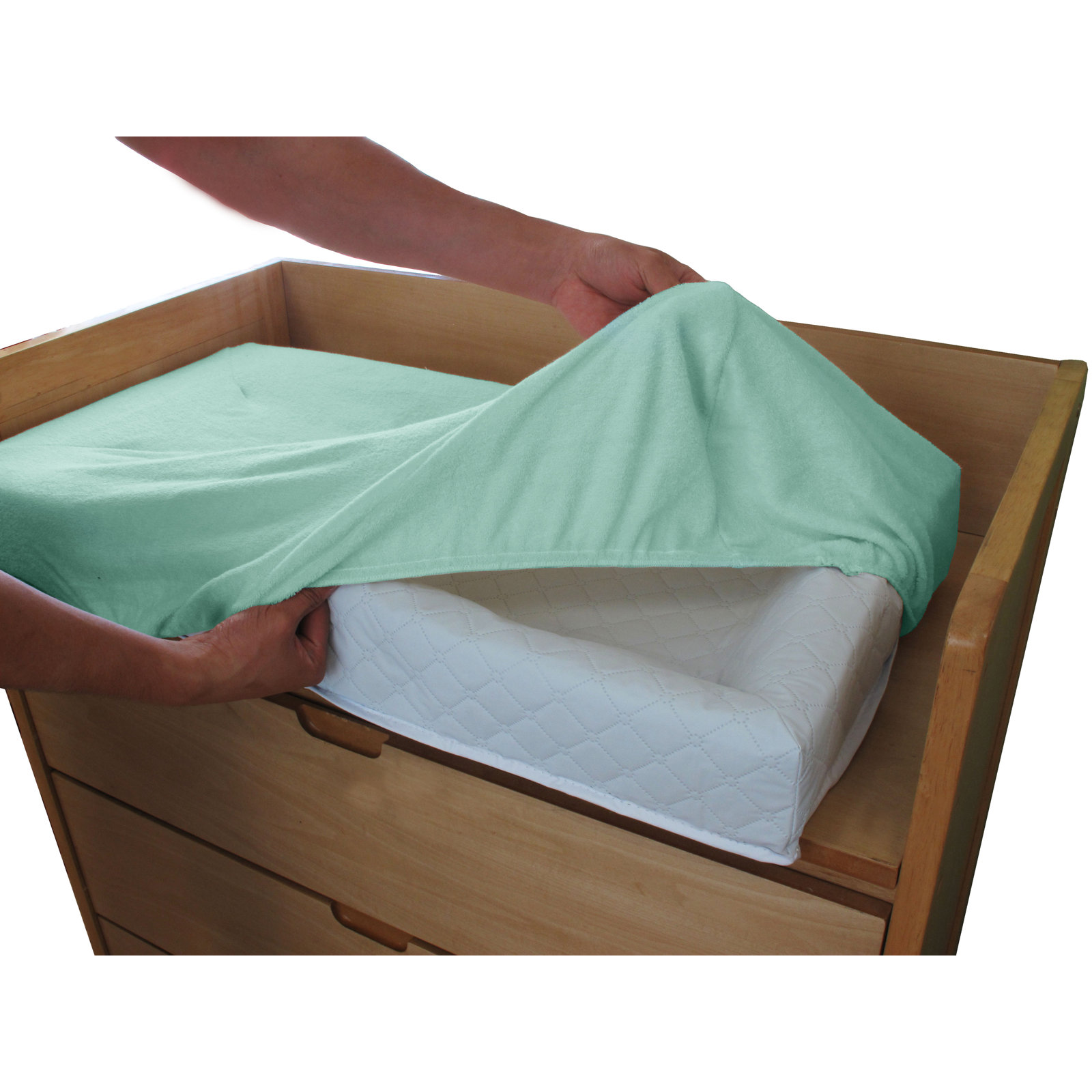 Johnathan Waterproof Changing Pad with Cover, 4" H x 32" W x 16" D, Mint