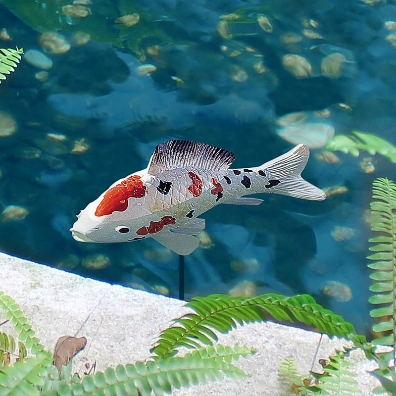 Hand-Painted Resin Japanese Koi Fish Sculpture