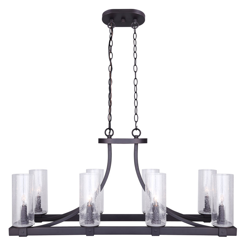 Luminaire suspendu linéaire pour îlot de cuisine 8 lumières Atlanta