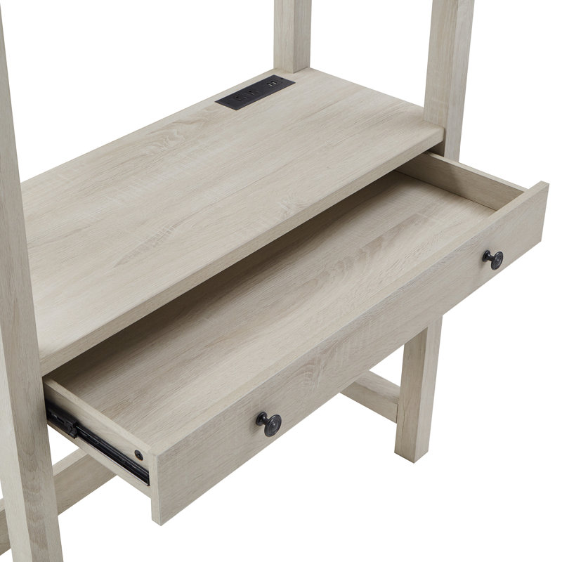 Albali Writing Desk with Power Outlet, Antique White