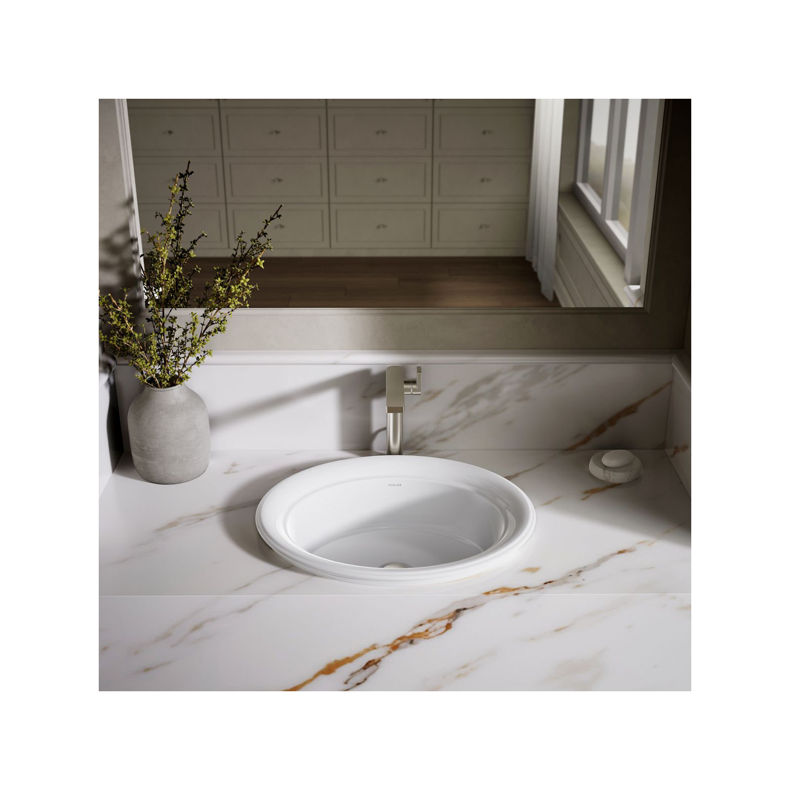 Artifacts 21 In. Oval Drop-In Bathroom Sink