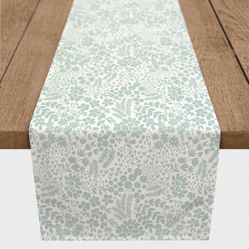 Chemin de table Floral, L 72 po x l 16 po, Bleu
