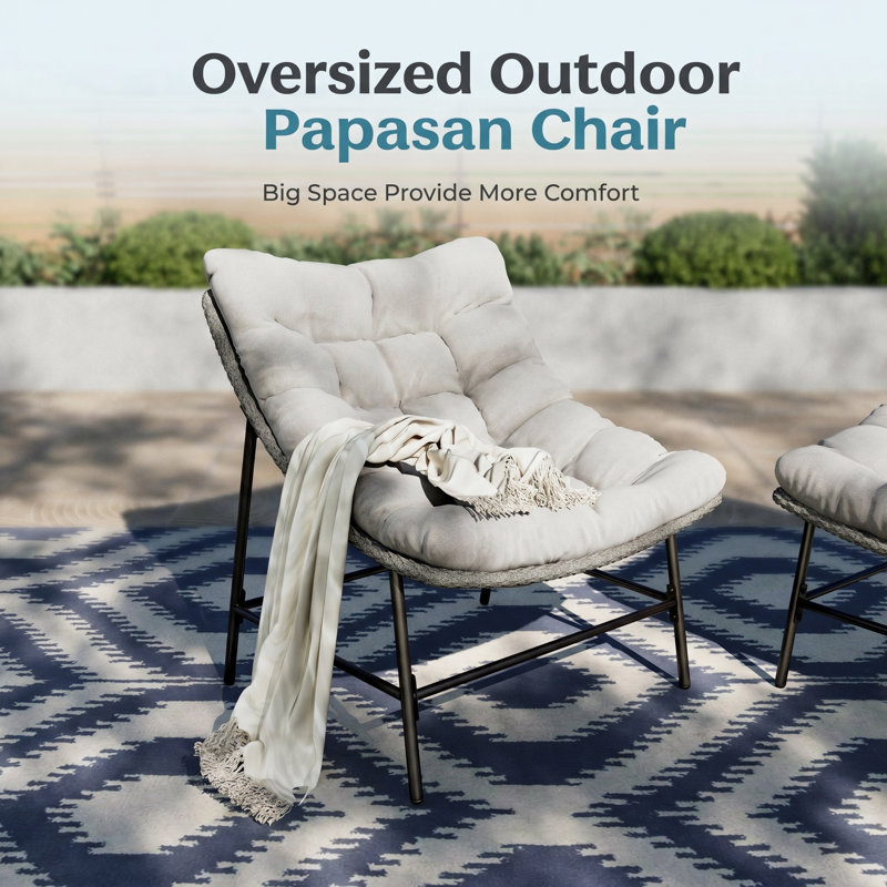 Akosha Outdoor Wicker Patio Egg Chair
