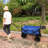 Folding Wagon Garden Shopping Beach Cart (Blue)