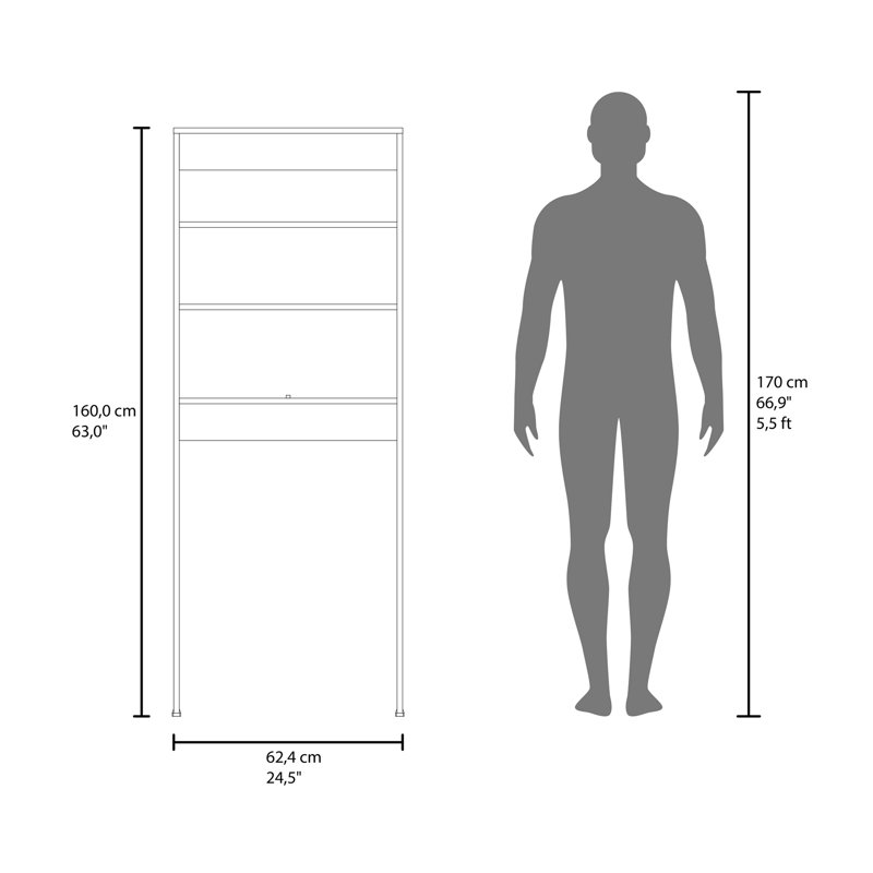 Bisbee 2-Door Over-the-Toilet Bathroom Storage Cabinet Shelf, White