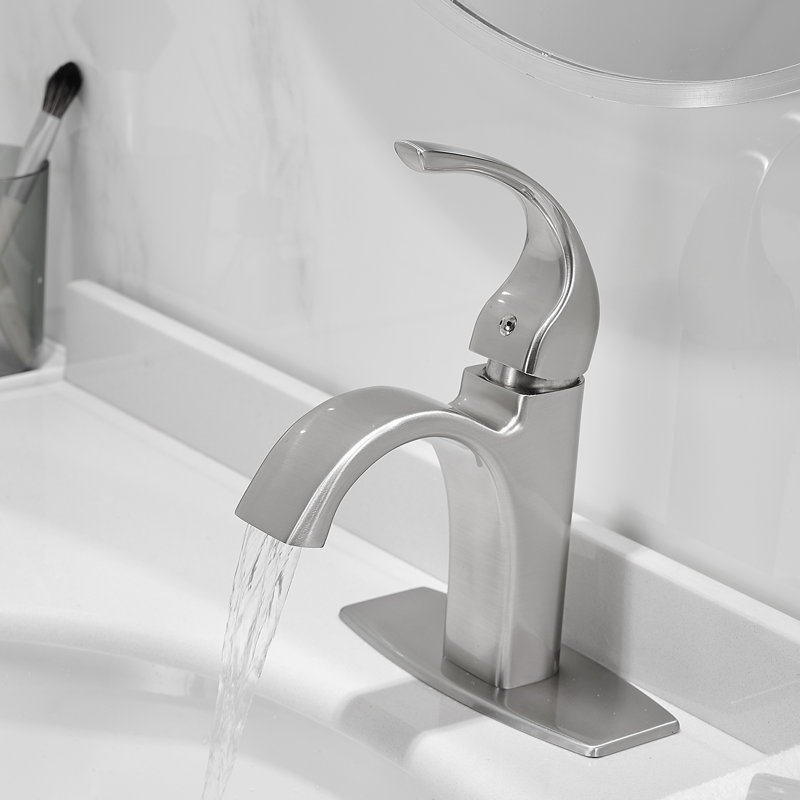 Brushed Nickel Single Handle High Arc Bathroom Faucet