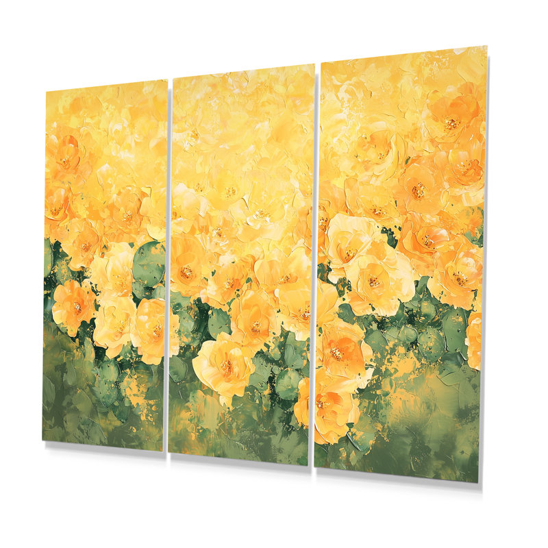 Ensemble de salon Golden Cactus, H 32 po x l 48 po, Impression sans cadre en métal, Ne s’applique pas