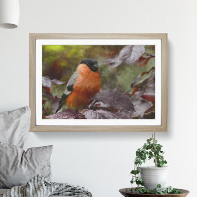 Bullfinch Bird - Picture Frame Painting