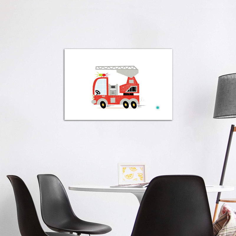 Fire Fire - impression d'art graphique, Pas de tapis, Toile tendue, H 32 po x l 48 po x 1,5 po
