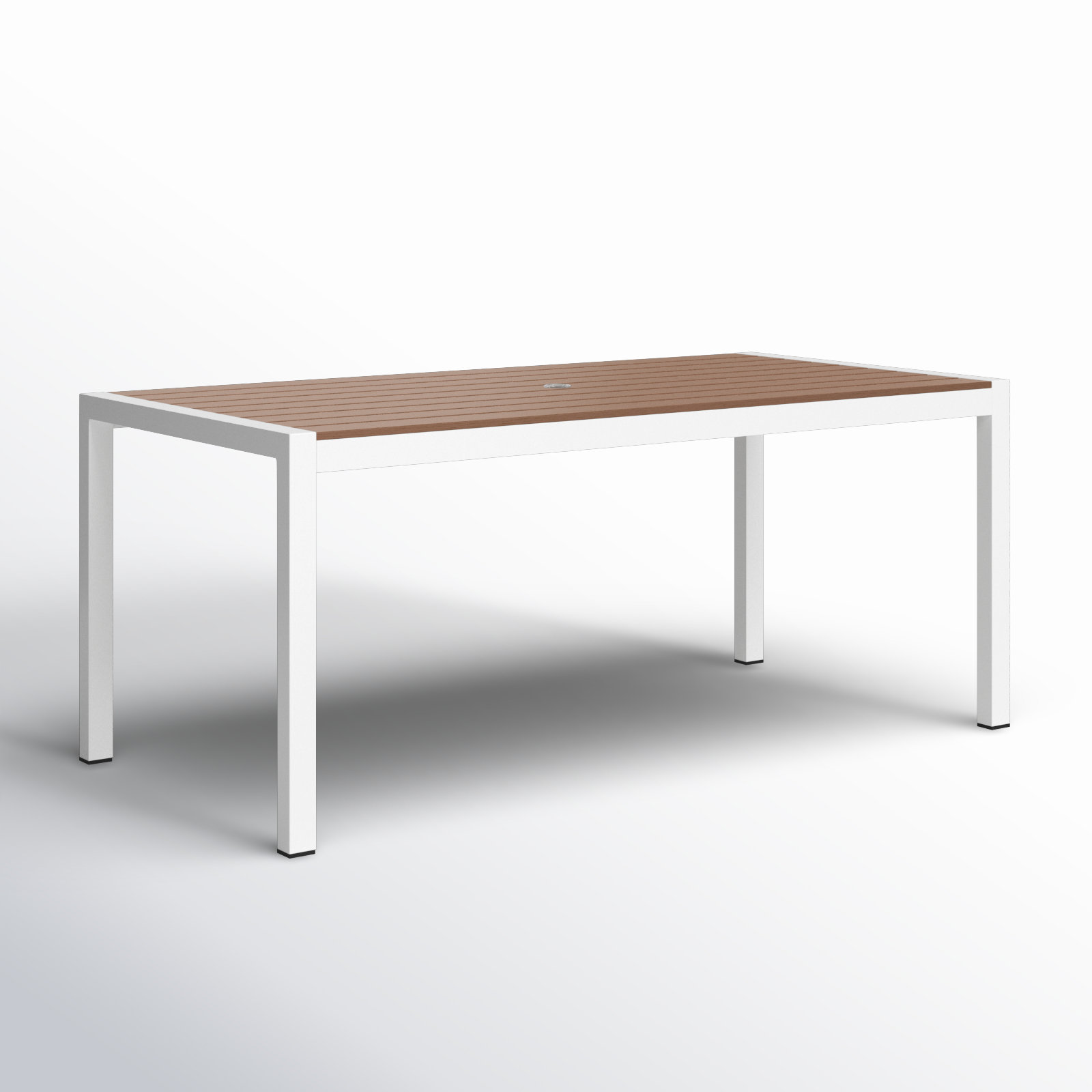 Devan 71 " Patio Dining Table, White, Teak