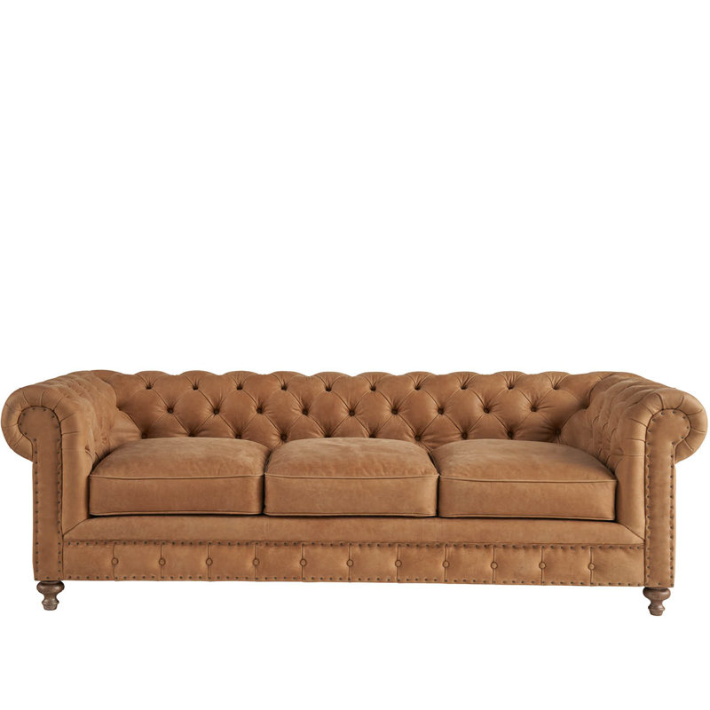 Canapé Hayes Berkeley, Cuir véritable brun clair