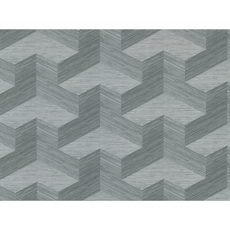 Rouleau de papier peint géométrique Carnamenagh, Gris foncé