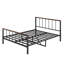 Structure de grand lit plateforme en métal, tête de lit, sommier sans sommier, pour une reine de la paix sereine, avec un ressort requis, un sommeil relaxant-1890064061