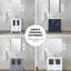 Meuble-lavabo simple bleu marine de 54 po L x 18,25 po P avec armoires latérales, comptoir en céramique blanche, robinet et miroir de 28 po - Surface résistante aux rayures, trou en acier inoxydable avec comptoir pour éviter les rayures.