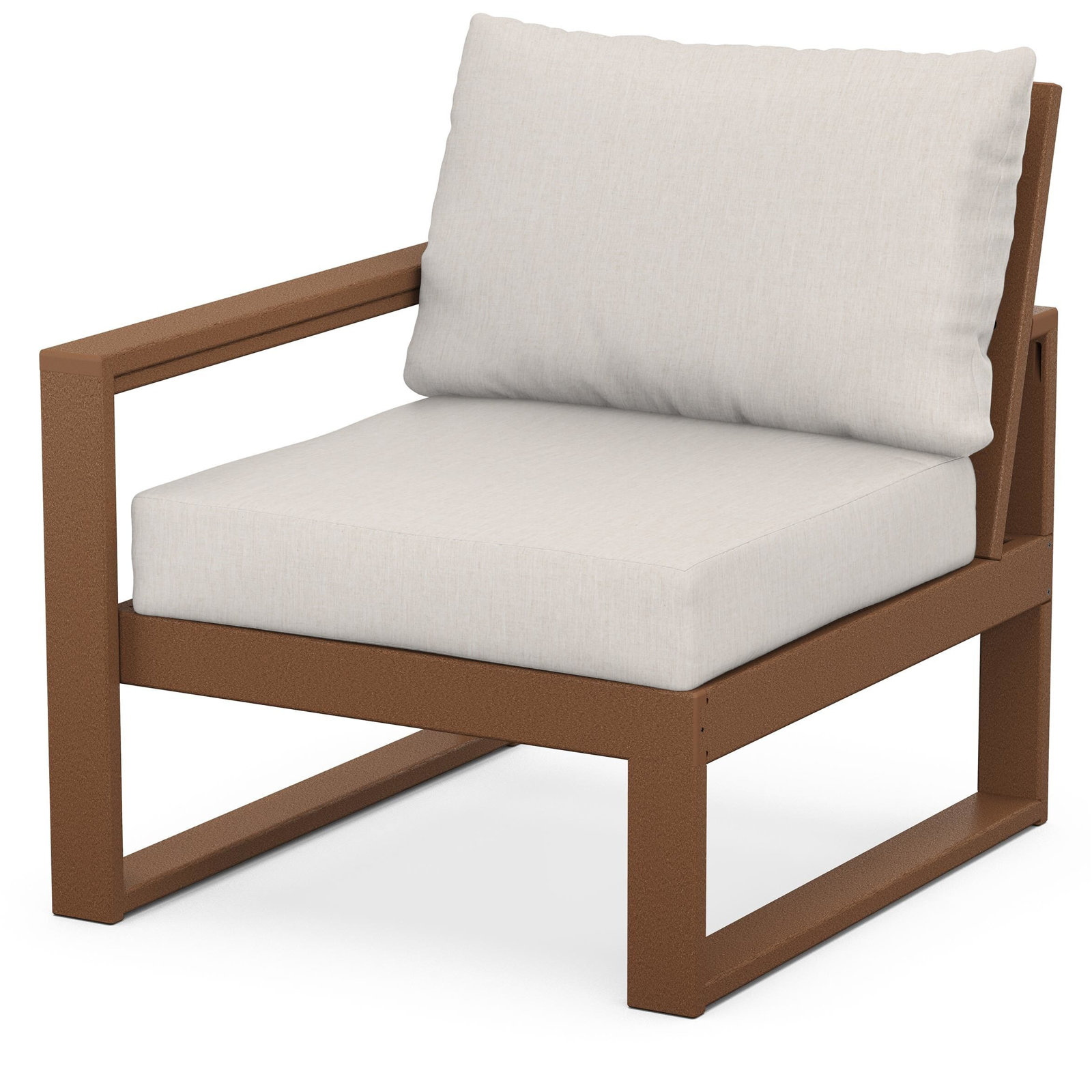 POLYWOOD Outdoor Lounge Chair, Mahogany, Cast Ash