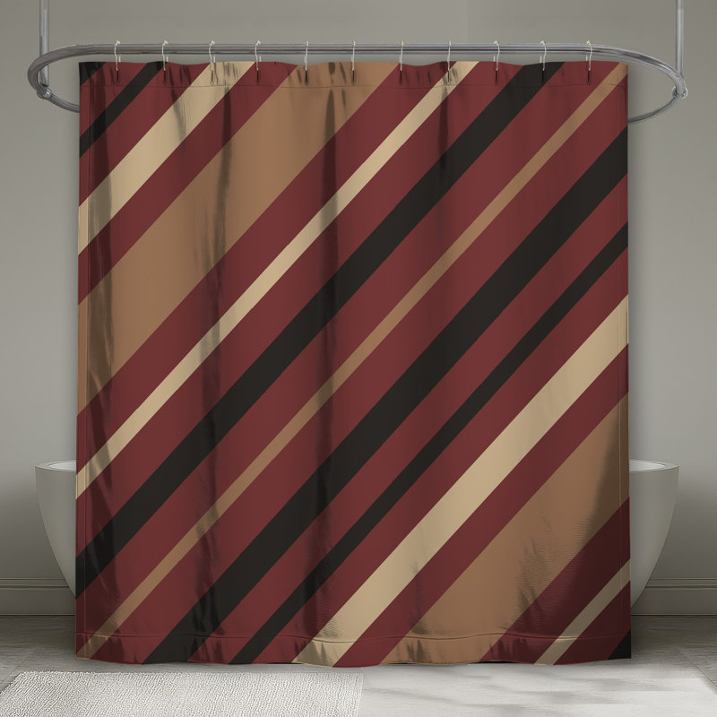 Rideaux de douche diagonaux à rayures très longs, L 70 po x H 72 po