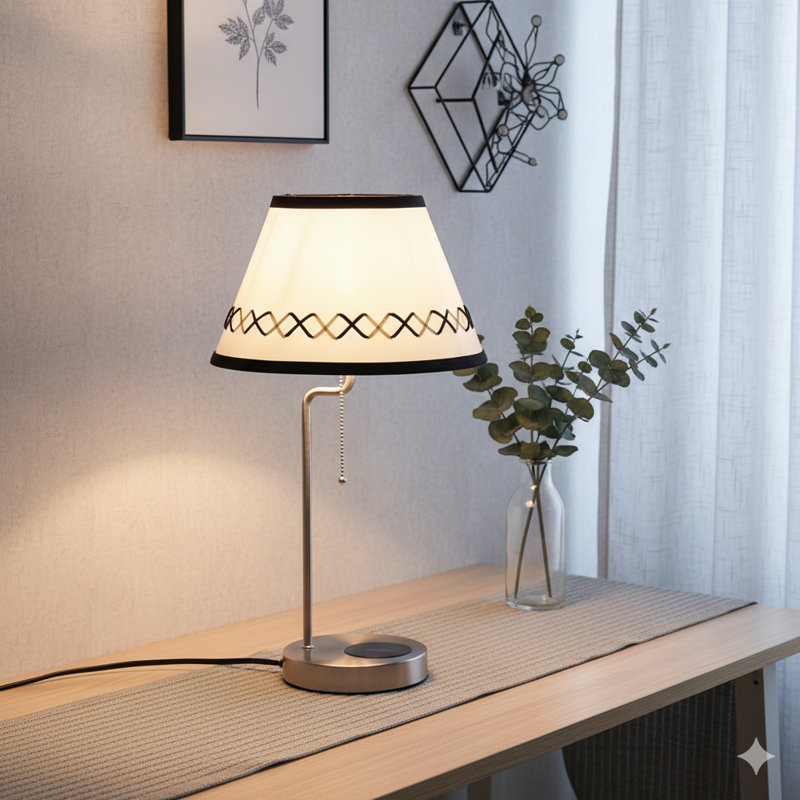 Lampe de table moderne 20 pouces Shelby avec station de recharge USB / USB
