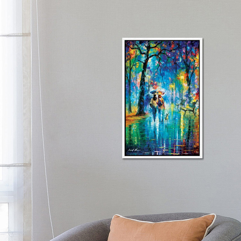 Little Friend by Leonid Afremov - Print on Canvas, White Floater Framed, 66.04 cm H x 45.72 cm W x 4.445 cm D
