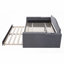 Lit de jour double rembourré avec rangement, lit gigogne et amp; Bluetooth audio - gris / beige, aucun sommier nécessaire-1243924732-1243924734