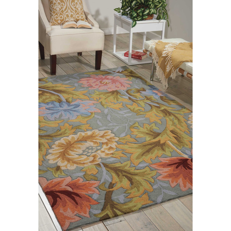 Tapis contemporain en ardoise Karyn, Rectangle 8 pi x 10 pi 6 po
