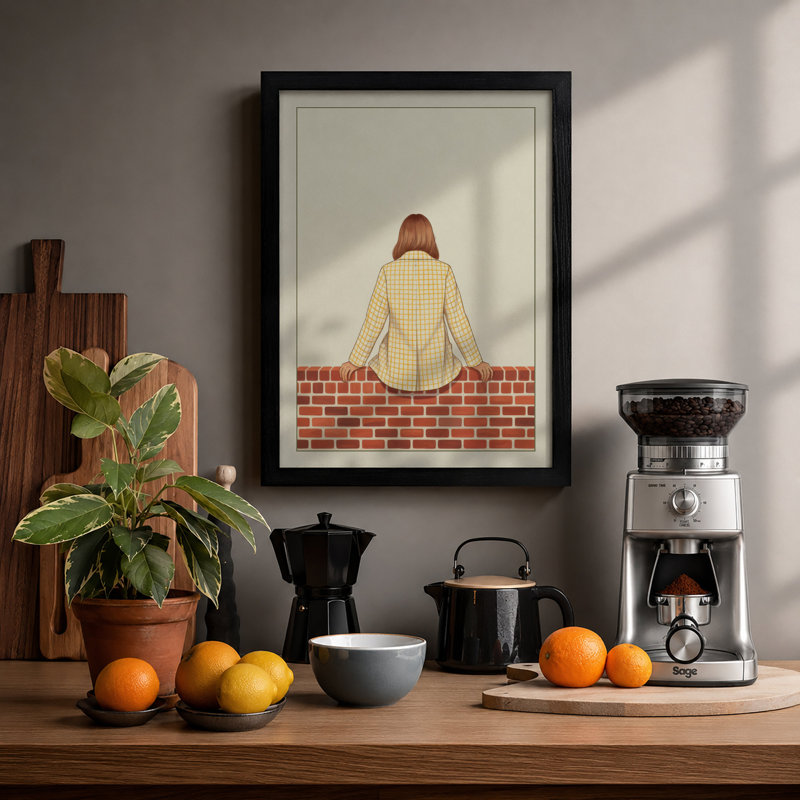 Solitary Perch Modern - Print, A1 - 84.1 x 59.4 cm, Black