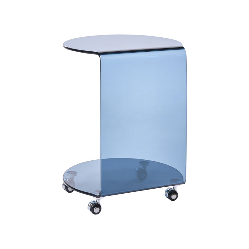 Pedestal End Table, Blue