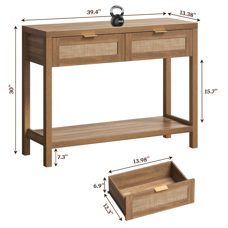 Chada 39.4'' Console Table, Brown