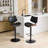 Walnut Bentwood Bar Stools Mid Century Modern Adjustable Counter Height Black Leather Upholstered 360°Swivel Bar Chairs For Kitchen Island/Dining Room/Cafe