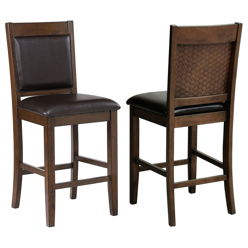 Chaise de comptoir rembourrée en noyer Dewey (sans la table)