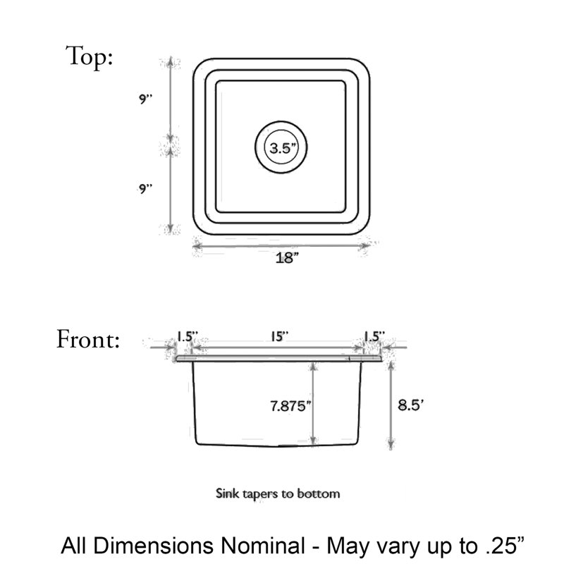 Pranav 18'' L Dual Mount Single Bowl Fireclay Kitchen Sink, Matte Gray