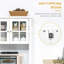 Élégant buffet avec huche, armoire de rangement pour garde-manger avec porte en verre encadrée et espace pour micro-ondes, blanc