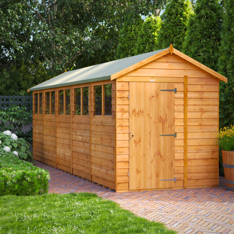 Powersheds 20 x 6ft Timber Overlap Apex Garden Shed