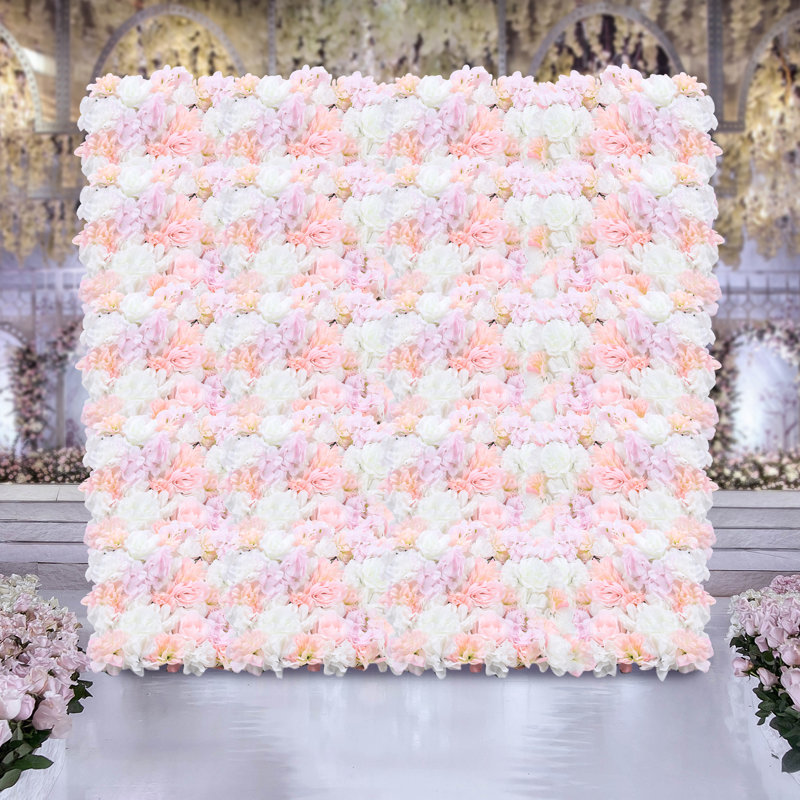 Panneau mural en soie artificielle pour mariage et plusieurs fêtes, Rose clair