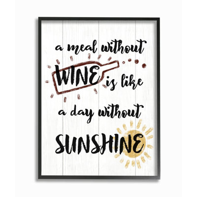 «A Meal Sans Wine» Drink Humor Text par Julia Purinton - impression d'art graphique