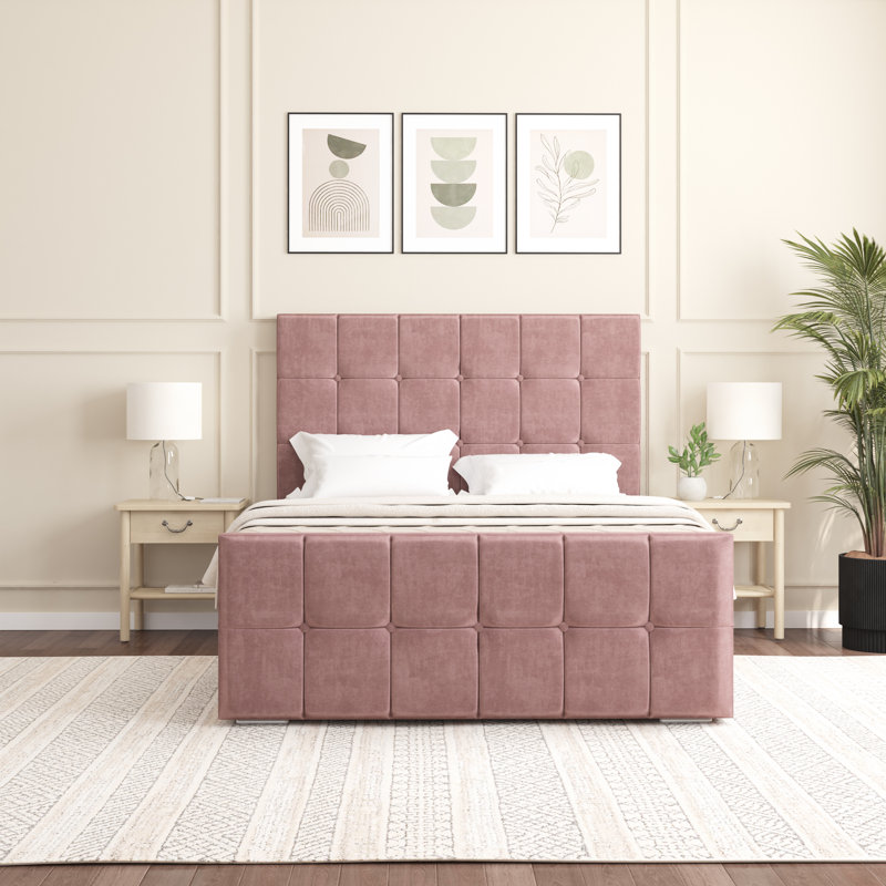 Oakpark Upholstered Bed Frame, Lilac, Double (4'6)