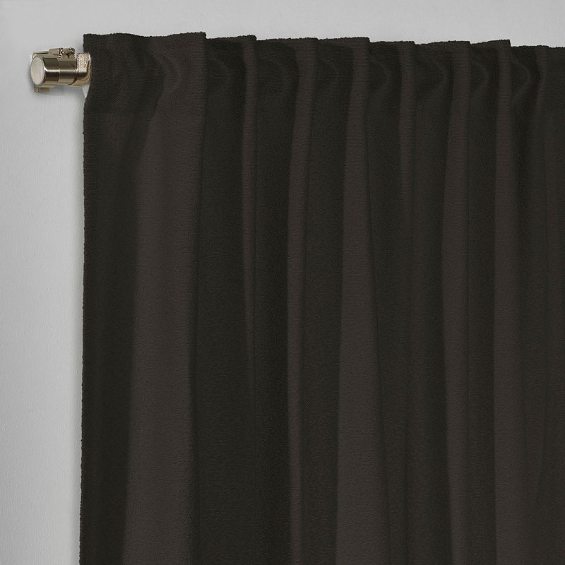 Extra Long & Extra Wide Polyester Decorative Curtain Single Panel, Brown, 52" W x 180" L