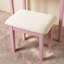 Ensemble de coiffeuse avec tabouret en bois Moniya, coiffeuse de chambre bleue pour femmes et filles