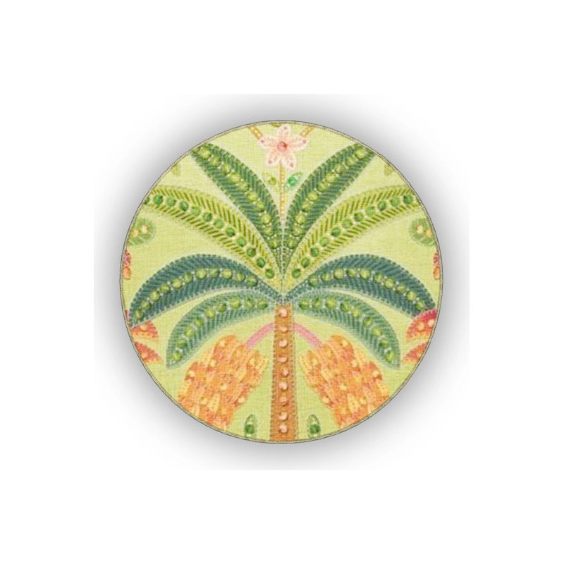 Sunny Green Floral Washable Indoor/Outdoor Area Rug, Rectangle 3' x 5'