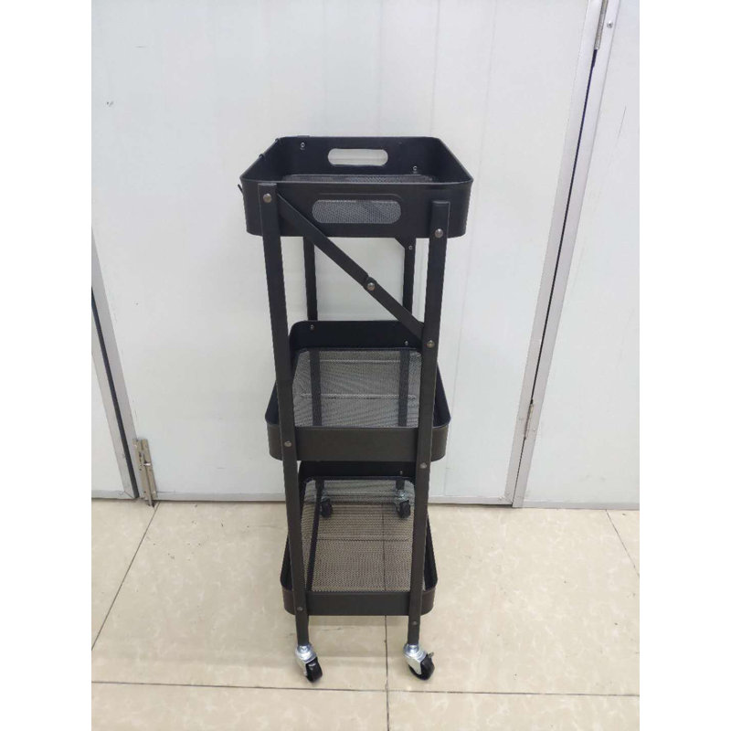 Rebrilliant 3 Tier Foldable Rolling Cart
