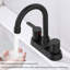 Robinet noir mat à 2 poignées, robinets de salle de bain en nickel brossé à centre central pour 3 trous-126707526
