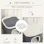 Cat Barrel Scratching Post, Indoor Cat Tree Play Tower with Soft Plush & Lamb Fleece, Grey