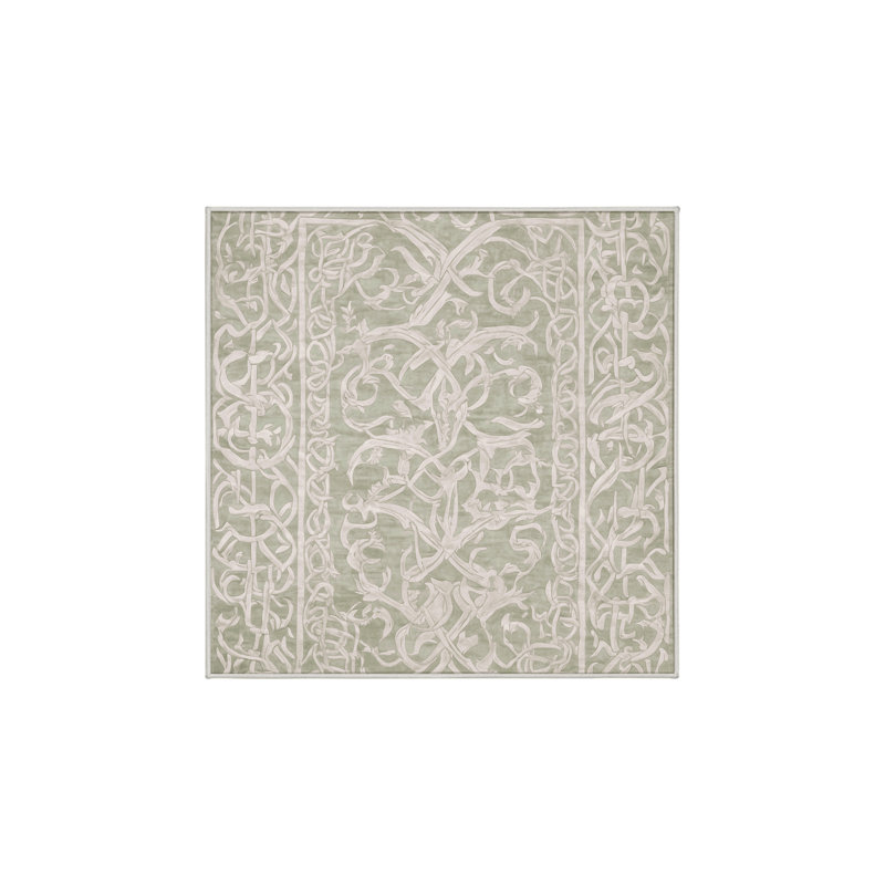Tapis beige lavable à la machine, Carré 6 pi