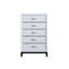Commode verticale à 5 tiroirs avec façade texturée et poignées de bar