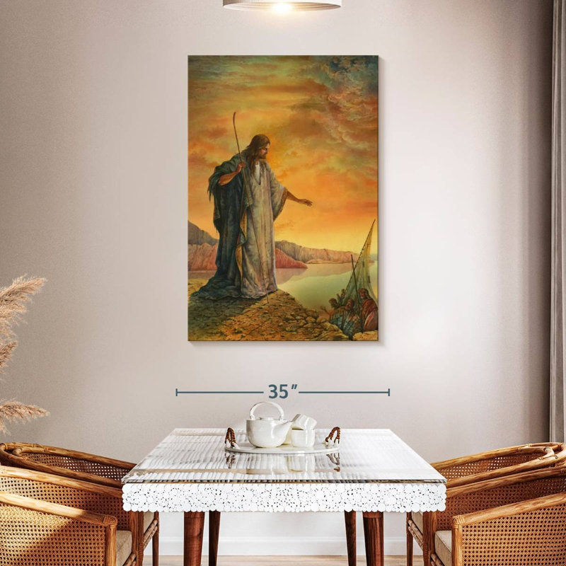 Jésus à la mer de Galilée, H 48 po x l 32 po