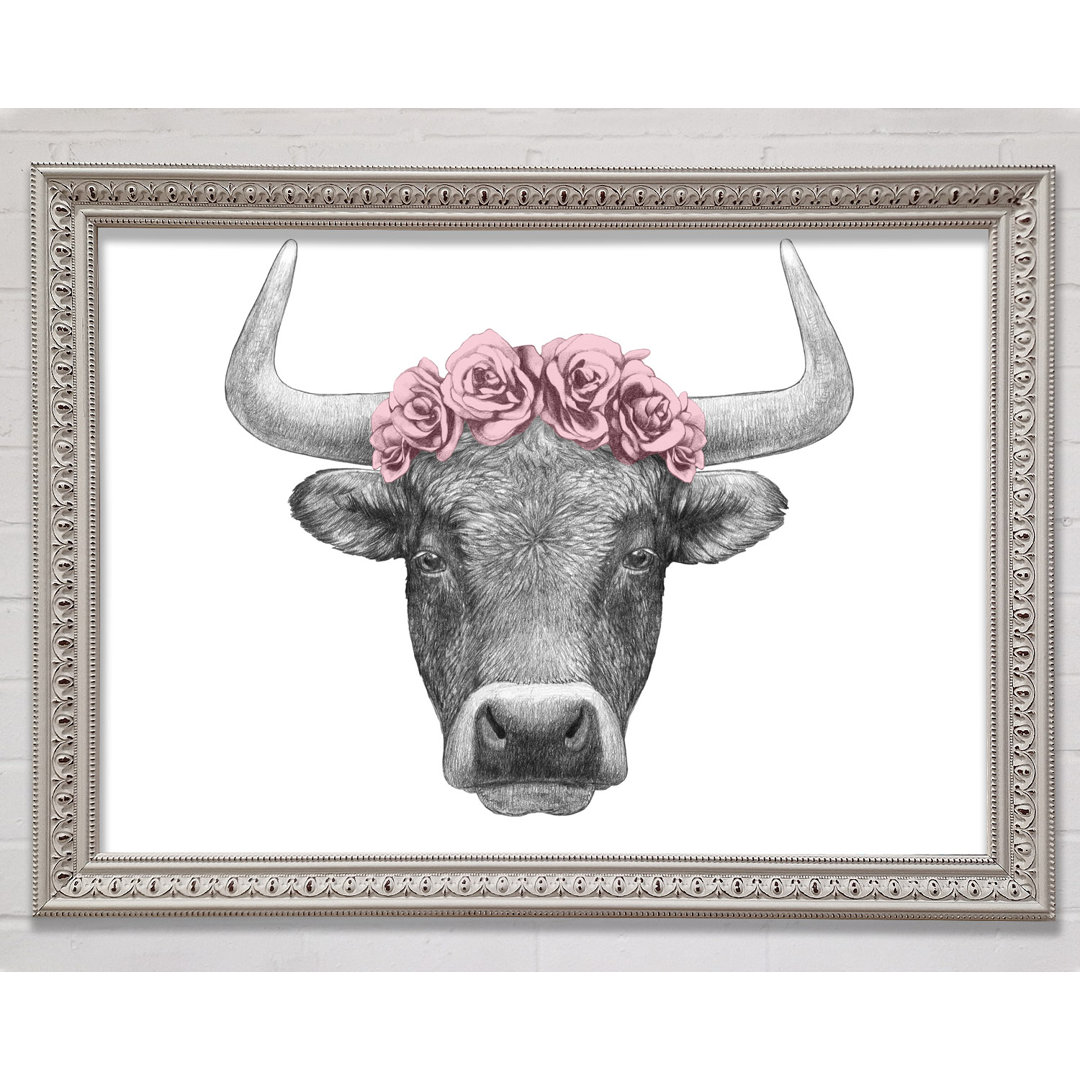 Rose Bull Head - Einzelner Bilderrahmen Kunstdrucke