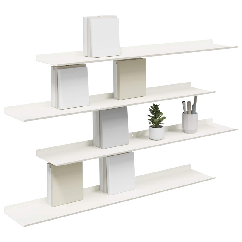 Steel Floating Shelf, White