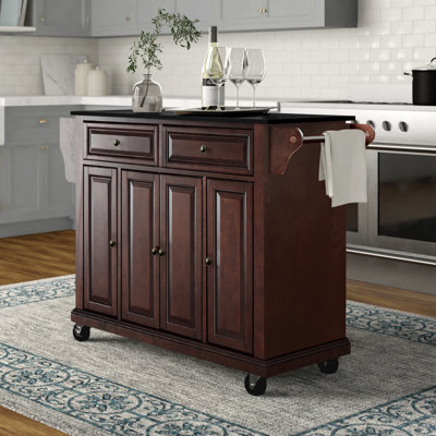 Monty Kitchen Island with Granite Top by Three Posts