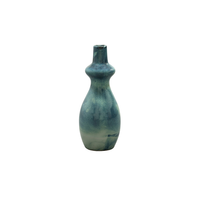Vase en céramique à finition brillante bleu