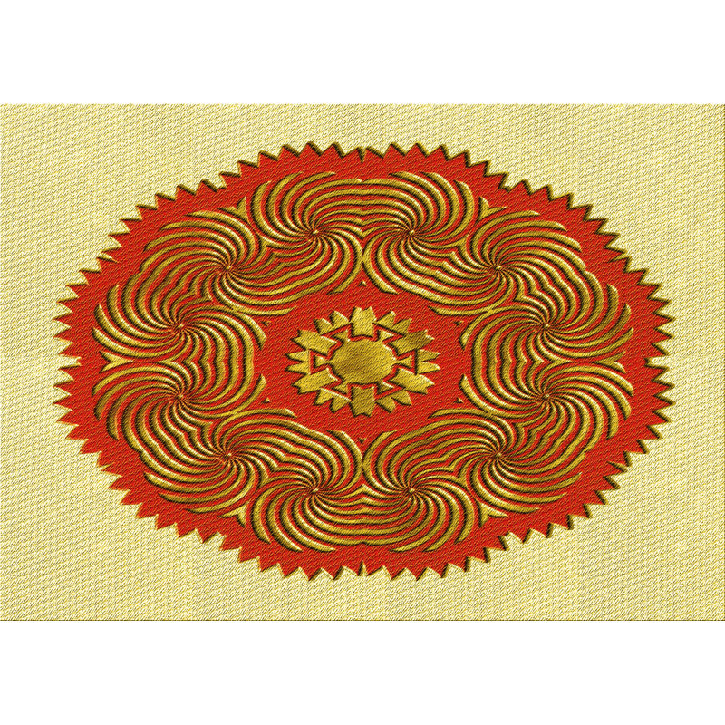 Tapis 100% à motifs lavables à la machine 2989PAT3716YW, Rectangle 2 pi x 4 pi