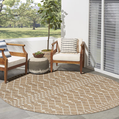  Positano 4' x Round Light Grey Modern Rug